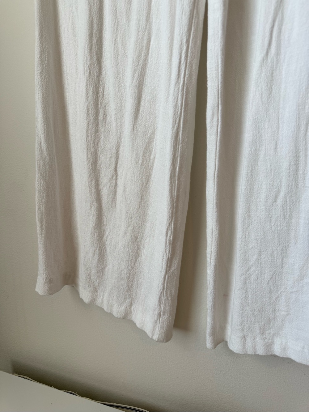 White Drawstring Wide-Leg Trousers - Picture 3 of 6